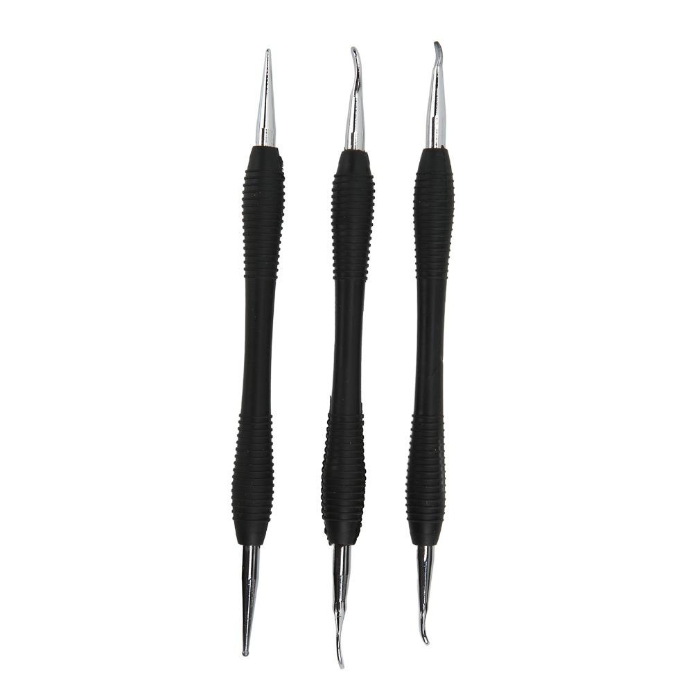 3pcs Different Shapes Leather Press Tools Stainless Steel Leather Rub Tools Leather Pattern Working