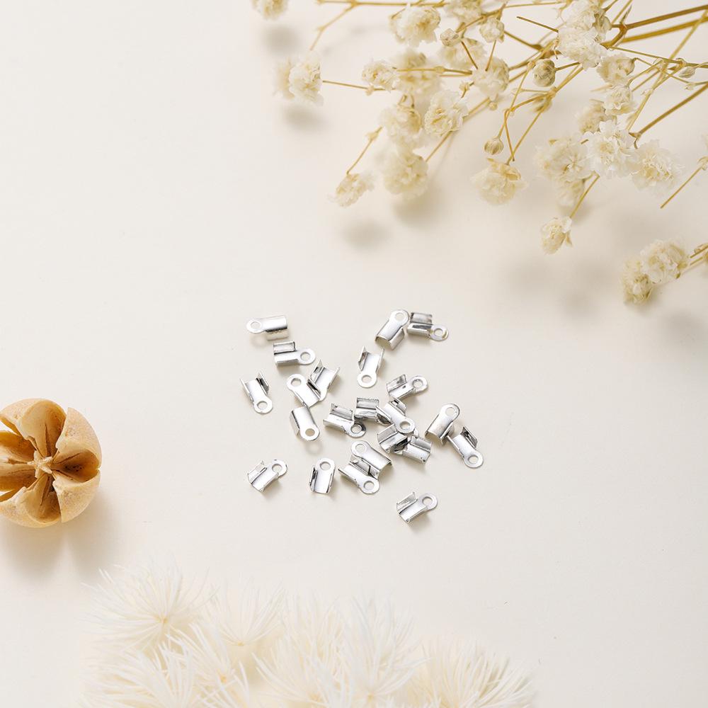 Клипса для кожаного шнурка с позолотой 14k/18k: Настоящее золото, сохранение меди, DIY ювелирная пряжка, обжимная бусина, концевик