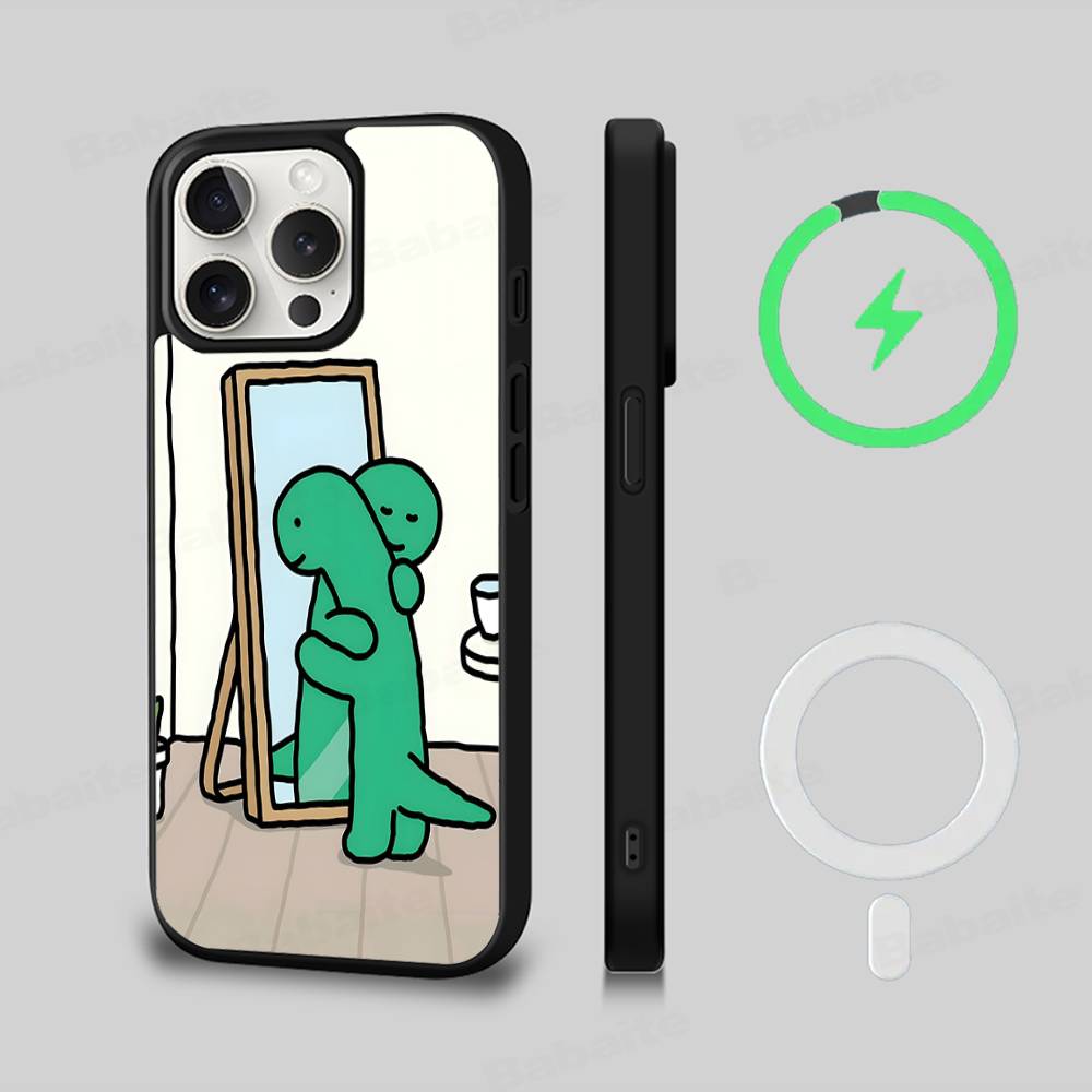 Милый Чехол для Телефона J-Jog-uman-s Динозавры Для iPhone 17 Air 16 15 14 13 12 11 Pro Max Plus Для Беспроводной Зарядки MagSafe Чехол
