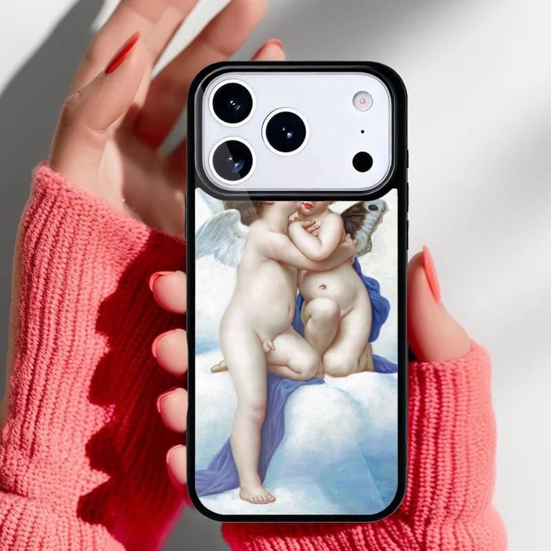 Винтажная картина Райский Ангел Чехол для телефона для iPhone 17 Air 16e 15 14 13 Pro Max Задняя крышка для 12 11 Pro Coque