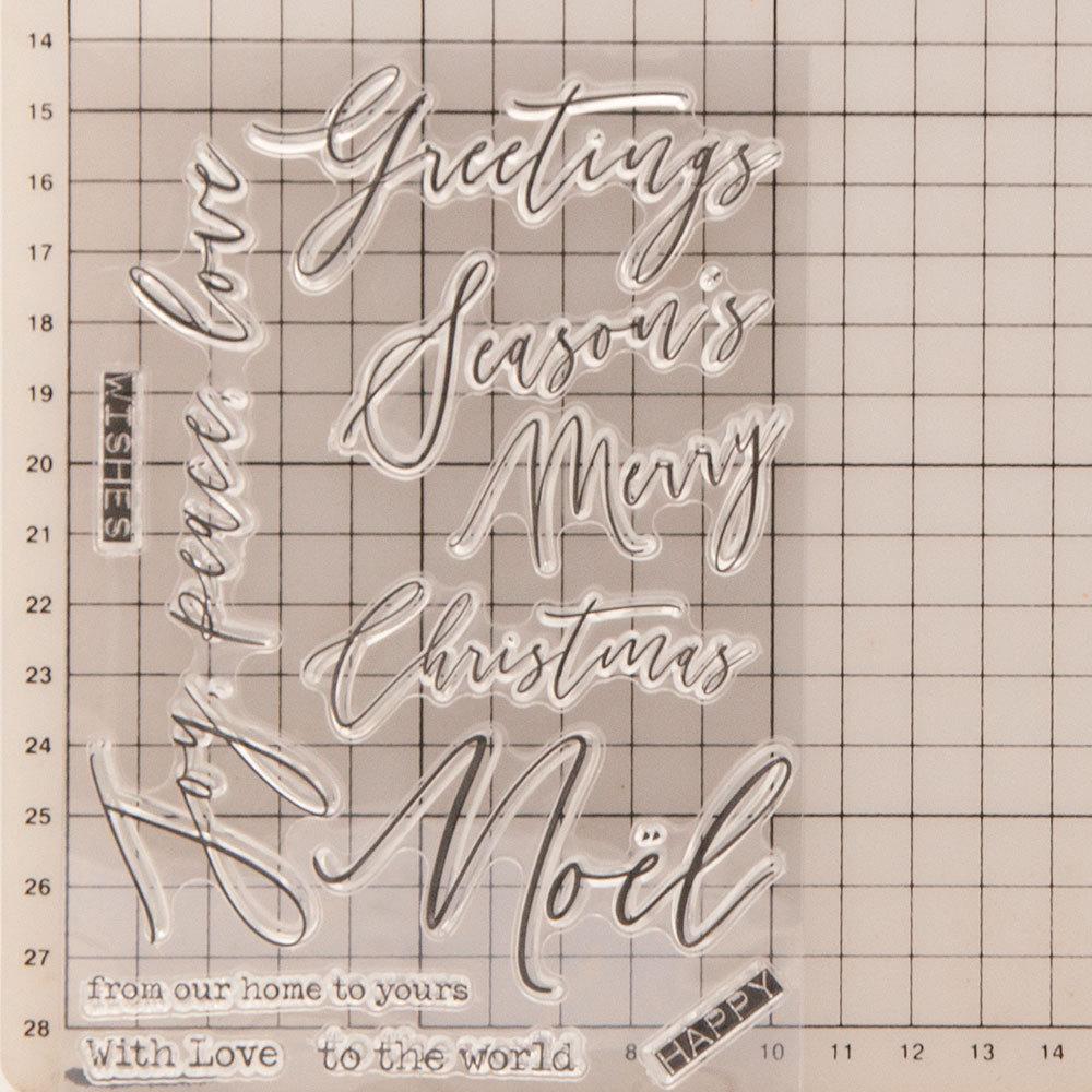 Christmas Birthday Greeting Transparent Silicone Clear Stamps DIY Scrapbooking Album Paper Card Best Wishes Word Letter