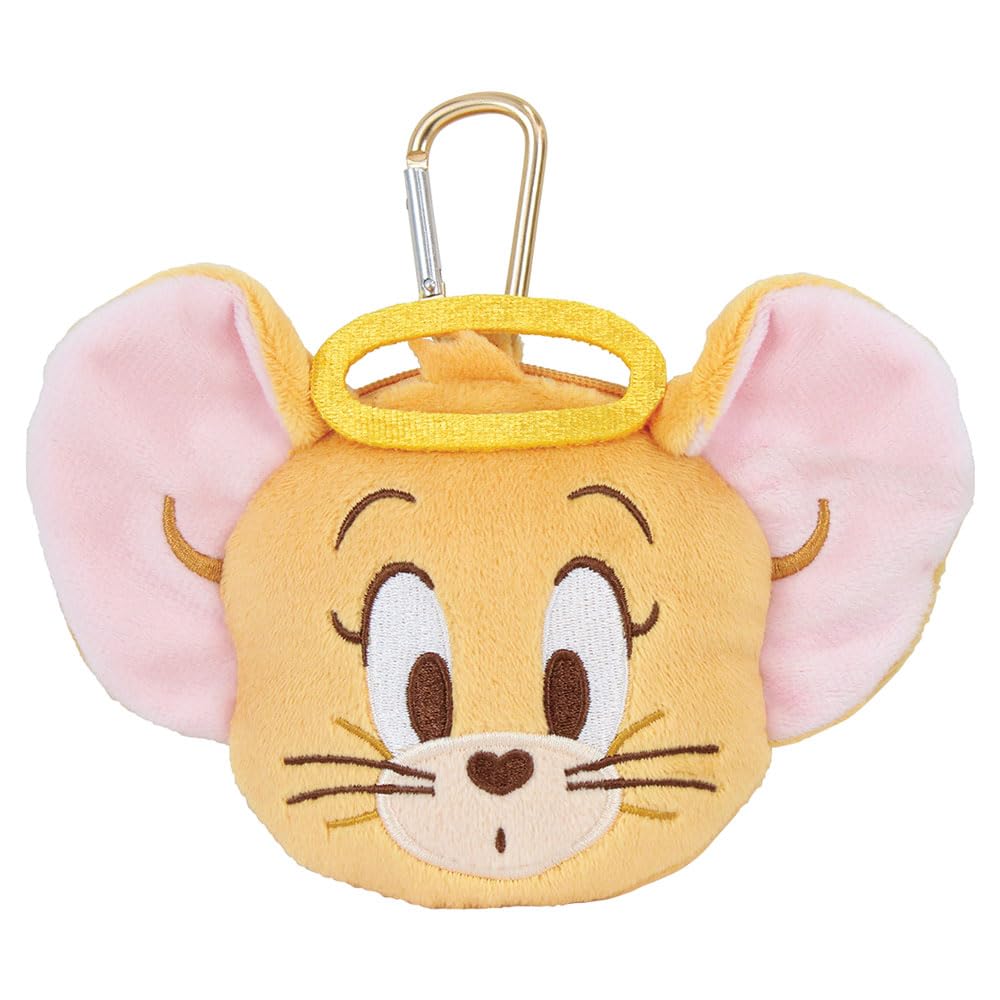 Tees Factory Tom and Jerry Plush Zipper Mascot with Carabiner, Angel Jerry, 192mm H X 125mm W X 55mm D (TJ-5546715TJ)