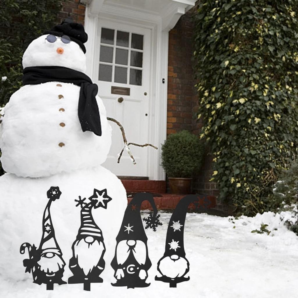 4 шт. колышков для сада в виде гномов, креативный декор для газона и открытых пространств, очаровательные украшения в виде гномов для дворового искусства и садового декора