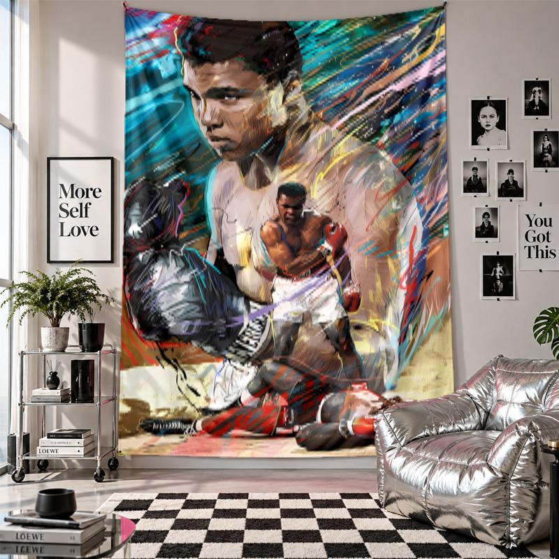 Wall TapestryMuhammad Ali Art Hanging Cloth Decorative Background Cover for Room Decoration