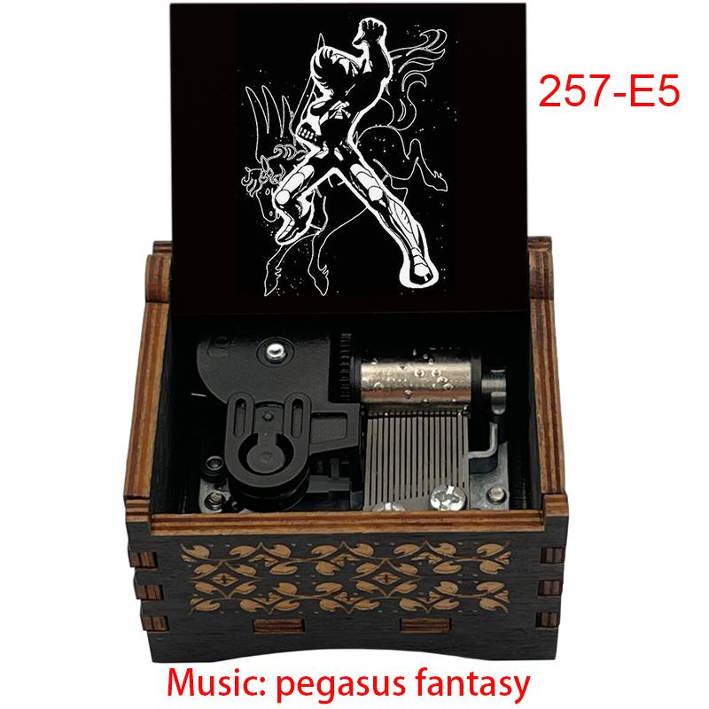 Droppshipping Vintage Wooden Anime Saint Seiya Wind up Pegasus Fantasy Music Box Special Fans Souvenir Best Friends Gift