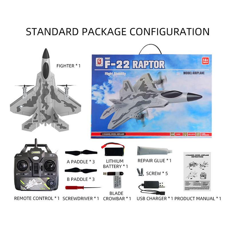 BM16 F22 Fighter Model DIY Kit: Remote-Control Aircraft with Foam Body, Motor & Battery.
