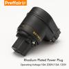 Preffair Pure Copper US Schuko Power Plug 24K Gold/Rhodium Plated Right Angle EU C13 HIFI Male Female Power Connector