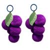 2Pcs Soft Plush Furry Grape Key Chain Charm Decor Rex Rabbit Fur Fruit Keychain Pendant Car Keychain Cute Pompoms Keyring Purse