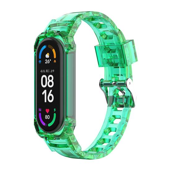 Ремень для часов водонепроницаемый регулируемый встроенный цельный сменный ремешок для умных часов для Xiaomi Mi Band 3/4/5/6/7