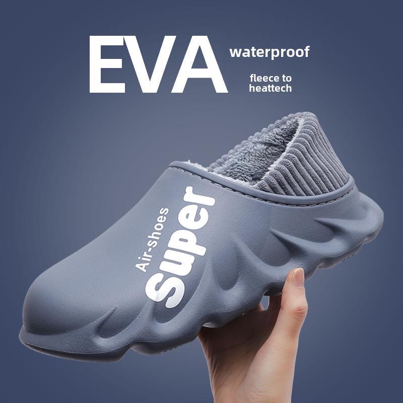 Мужские водонепроницаемые нескользящие зимние ботинки Lidani - теплые, утолщенные хлопковые тапочки 2024