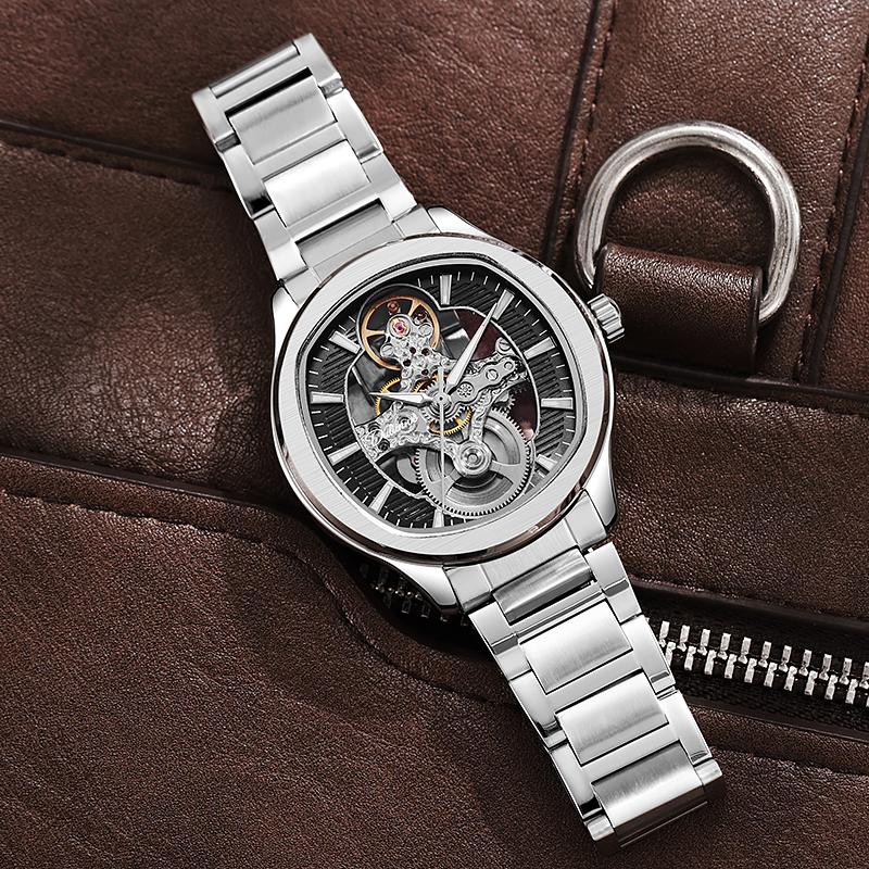 Luxury Brand Mens Tourbillon Watches Unique Design Automatic Mechanical Watch For Men Sport Mechanical Skeleton Wristwatch