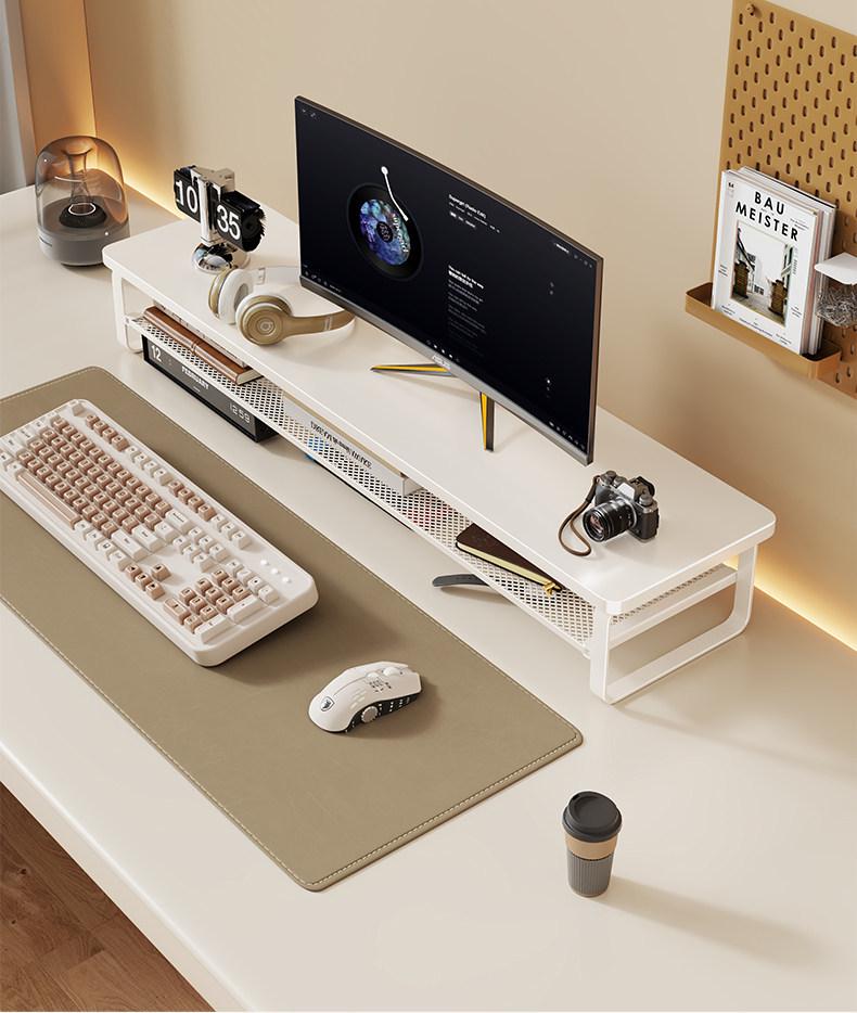 Desktop Monitor Riser with Pull-out Keyboard Tray and Laptop Stand