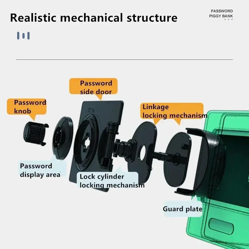 Мини-банк Копилка Ретро Банкомат Вращающийся Пароль Наличные Монеты Сохранение Ящик Банковский Сейф Автоматический Депозит Банкноты Рождественский Подарок