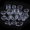 17Pcs/Set 1:12 Dollhouse Miniature Transparent Tableware Diy Pretend Play Toys