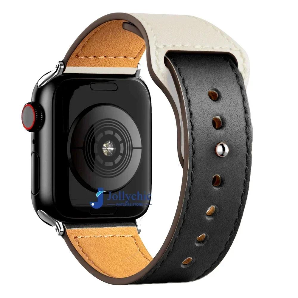Ремешок из кожи для часов Apple Watch Band 44 мм 45 мм 41 мм 40 мм 42 мм 38 мм 49 мм 45 мм браслет Correa IWatch Series 8 Ultra 3 6 SE 7 ремешок
