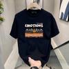 Летняя свободная футболка с принтом INS Fashion Trend для мужчин с коротким рукавом и круглым вырезом, одежда для пар, черная/белая XXS-6XL