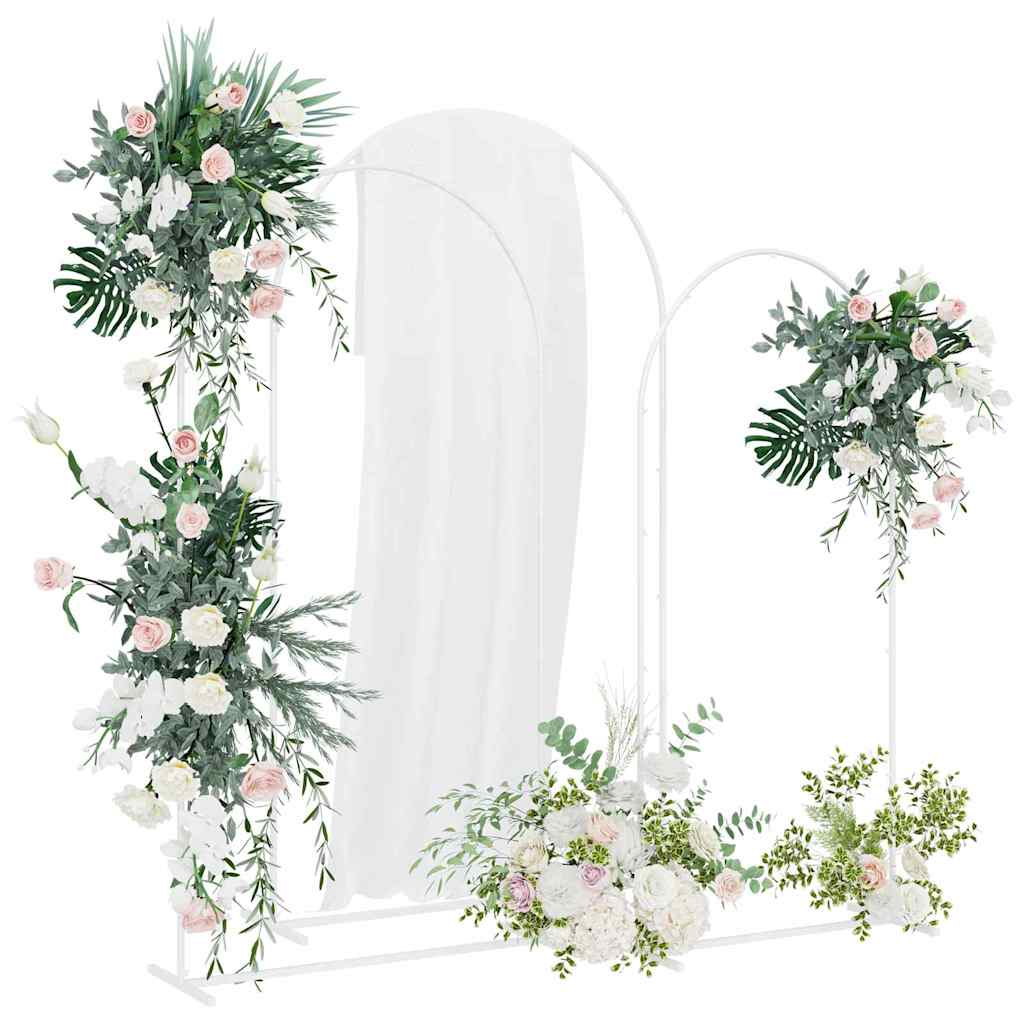 Wedding Arch Set 3 pcs White Steel