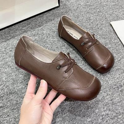 Модная обувь ZXRYXGS Premium из мягкой коровьей кожи, женские балетки, осень 2025, удобные повседневные кроссовки на мягкой подошве, туфли на плоской подошве, большой размер