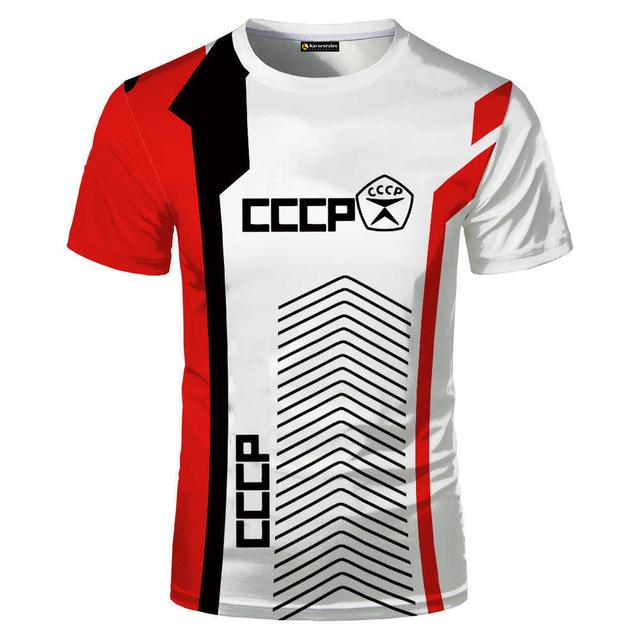 Russia Casual Summer Men'S T-Shirt Round Neck 3d Printed Flag Short Sleeve Fashion Personality Quality Sports Quick Drying Top