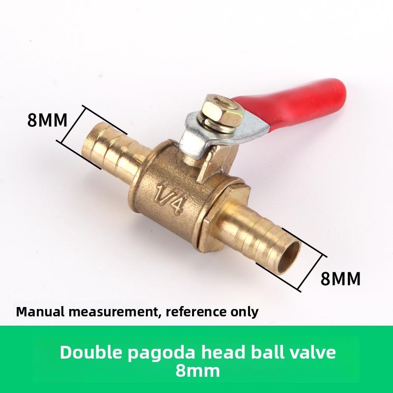 1pcBrass Ball Valve 4-12mm Hose Barb 1/8''1/2''1/4'' Male Thread, Female Thread Joint, Straight Joint, for Water, Oil, Fuel Pipe