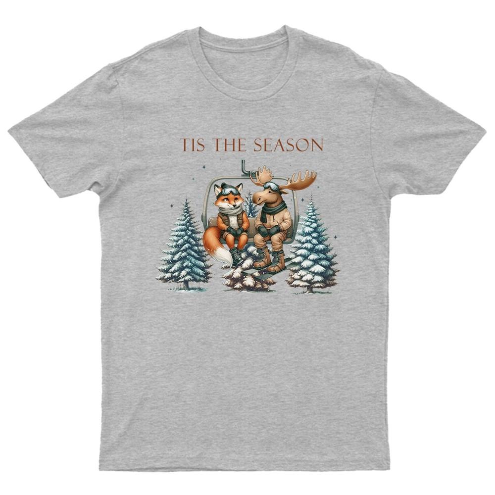 Tis The Season Winter TShirt Unisex Gift Retro Seasonal Funny Xmas Santa a