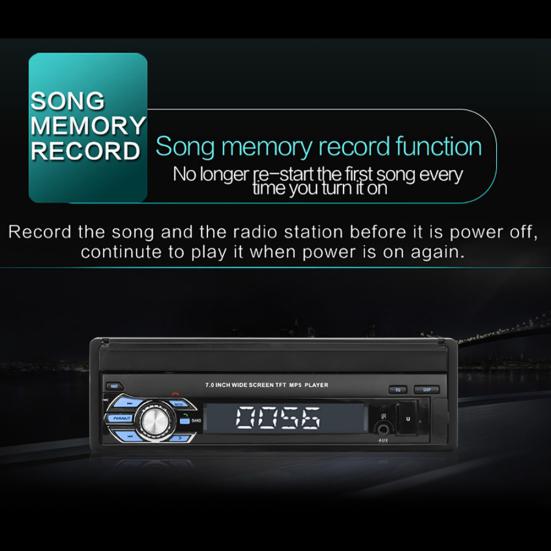 9601 7-дюймовый Bluetooth-совместимый автомобильный FM-радио, аудио-видео MP5-плеер с камерой заднего вида