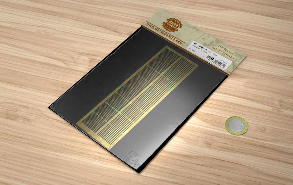 Maso Model General Purpose Etched Ultra Thin Strip Plate A Length Plastic Model Parts MH80043 0.2-1mm (0.10mm Thick)
