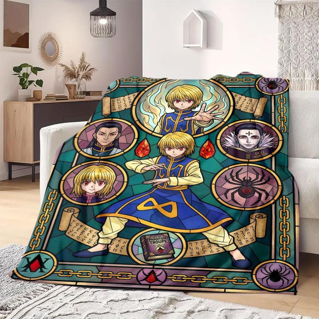 Hunter Anime Print Blanket Warm Comfortable Flannel Blanket Suitable for Bedrooms, Sofas, Beds, Chairs, Picnics, Travel