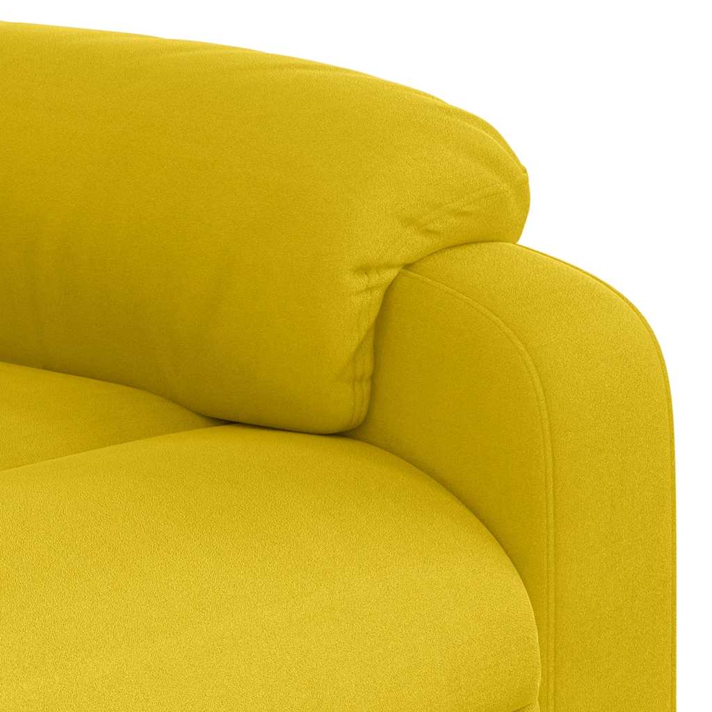 Recliner Chair with Lift Assistance Yellow Velvet