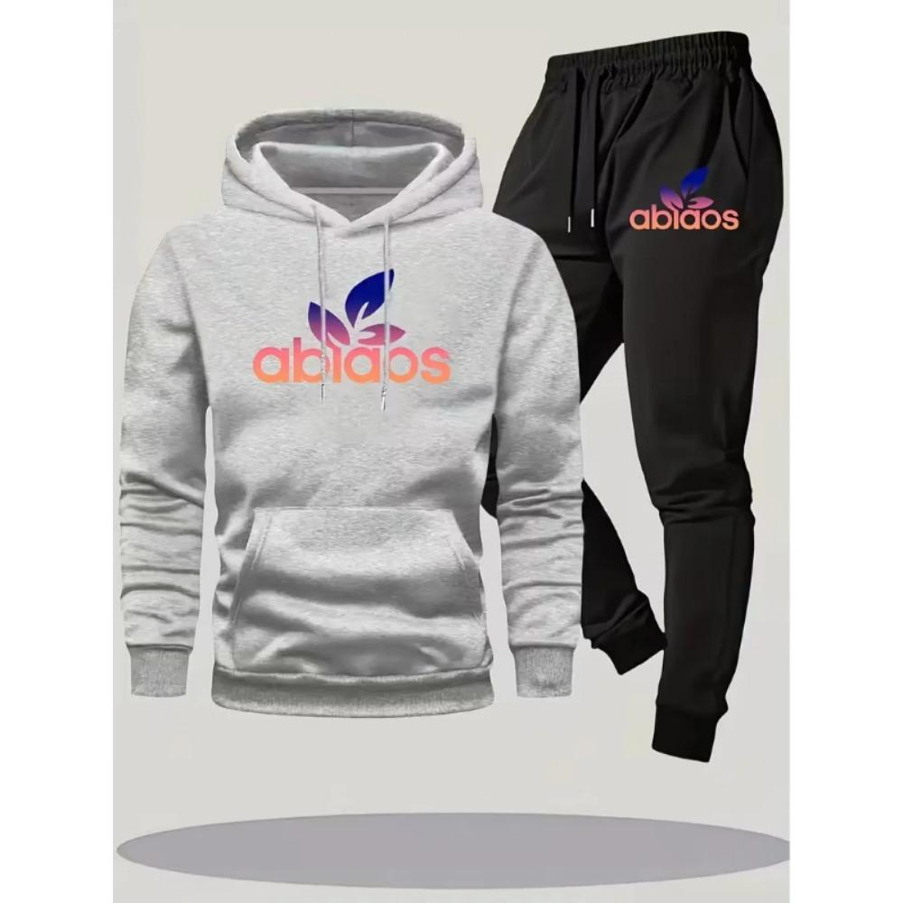 Осенне-зимняя мода, трендовый бренд, мужская толстовка, брюки с принтом, мужская одежда, спортивный костюм, комплект из двух предметов