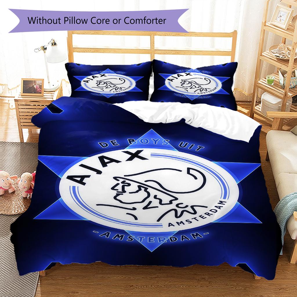 AFC Ajax logo Bedding Quilt Set Quilt Cover Pillowcase Home Decoration Birthday Gift (1 * duvet cover + 2 * pillowcase, without core)