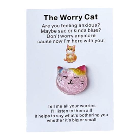 Pocket Hug Card Positive Cat with Emotional Inspirational Support Card Pocket Cat Positivity