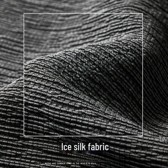 Men's Summer Ice Silk Two-Piece Set: Short-Sleeve Shirt and Cropped Pants, Loose Fit, Casual Sports Style, Large Size Available.