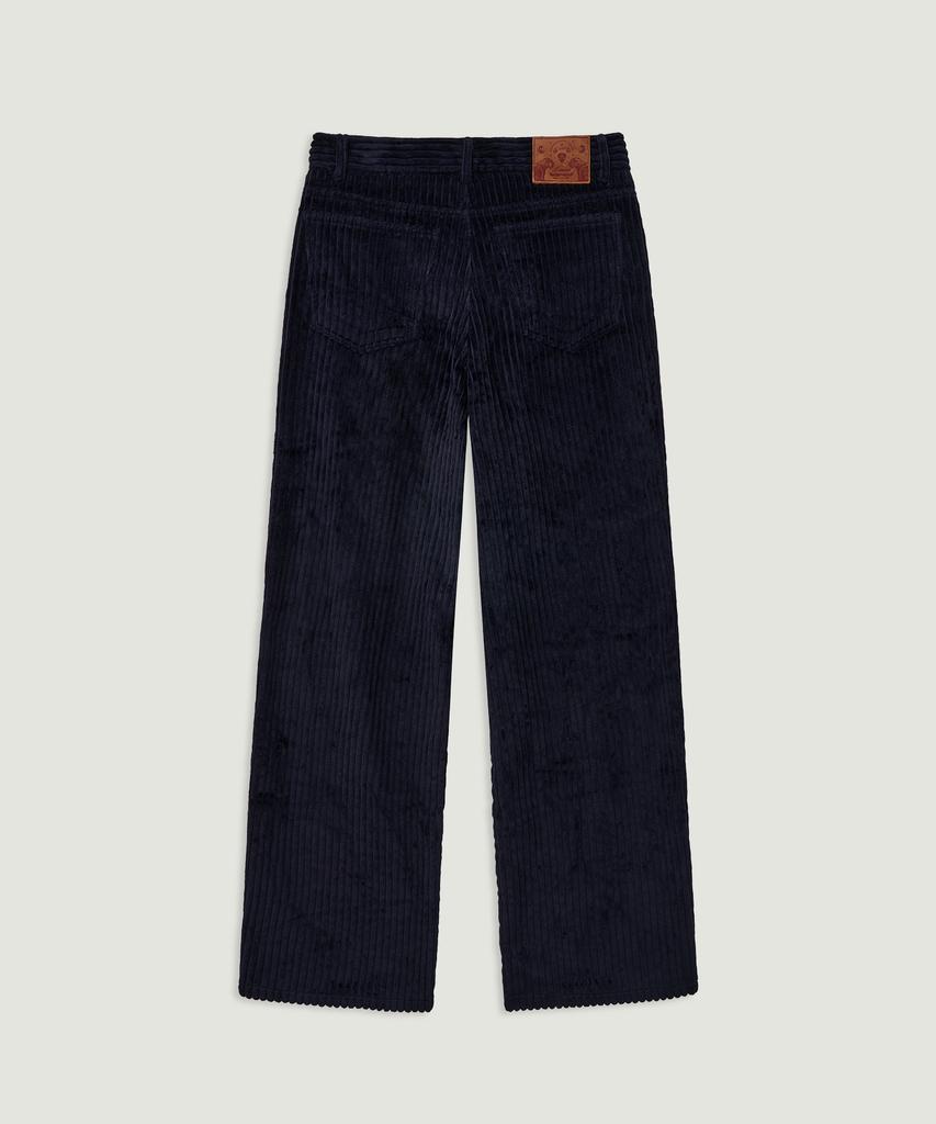 LMOOD Fancy Corduroy Wide Pants Navy