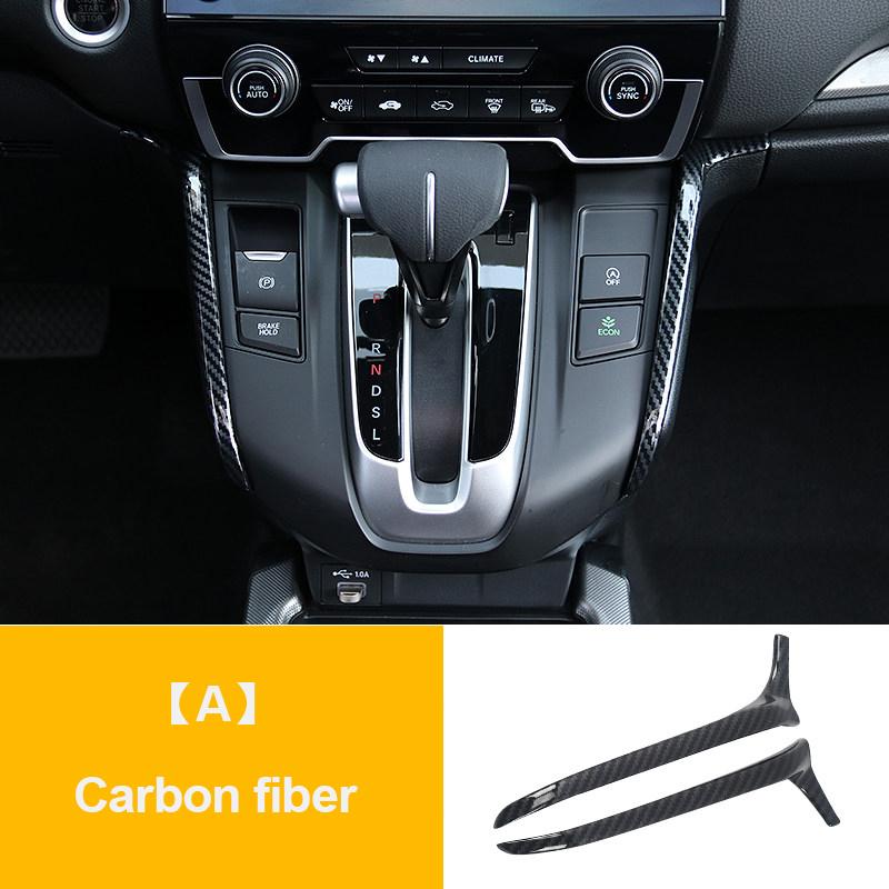 Для Honda CRV CR-V 2017 2018 ABS Углеродное волокно Панель переключения передач автомобиля Крышка подстаканника Отделка Аксессуары