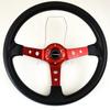 PU Material 90mm Deep Modified Sports Steering Wheel with 5mm Thickness Oxidized Bracket