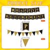 Retirement Party Decorations Black and Gold Happy Retirement Banner Gold Glitter Pennant Flag Banner Star Hanging Swirls and Sash Retired Party