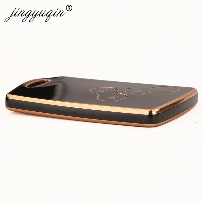 jingyuqin TPU Car Key Case Cover for Renault Duster Captur Clio IV Logan Megane Koleos Scenic Fluence Laguna 4 Button Fob Shell