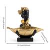 Скульптурная полимерная фигурка бюста африканской девушки с основанием, декоративная для гостиной