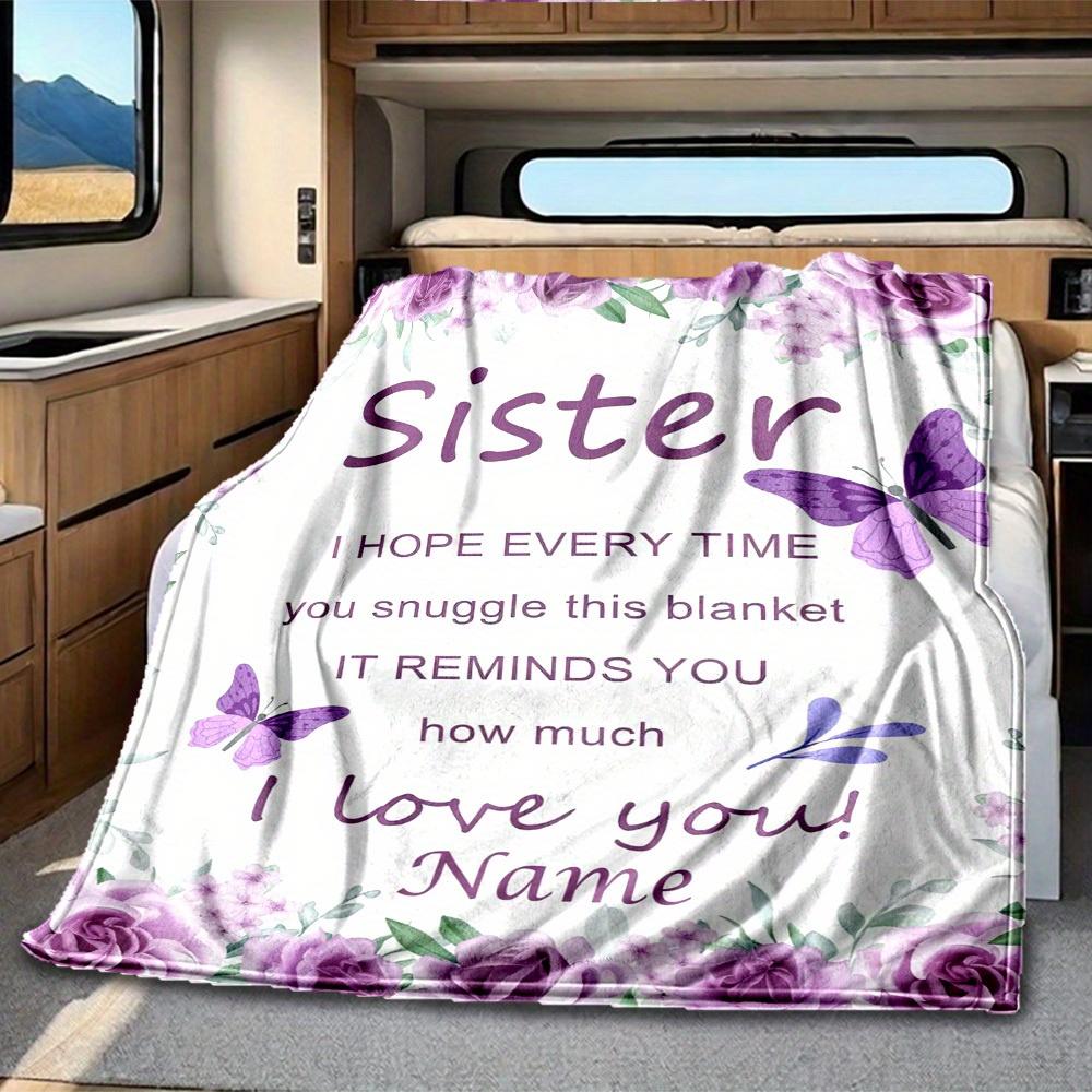 Sister Customize Your Name Rv Blanket Comfortable Soft Lightweight Allseason Multipurpose Blanket For Travel Camping Picnics Sofa Rv Bed Living Room