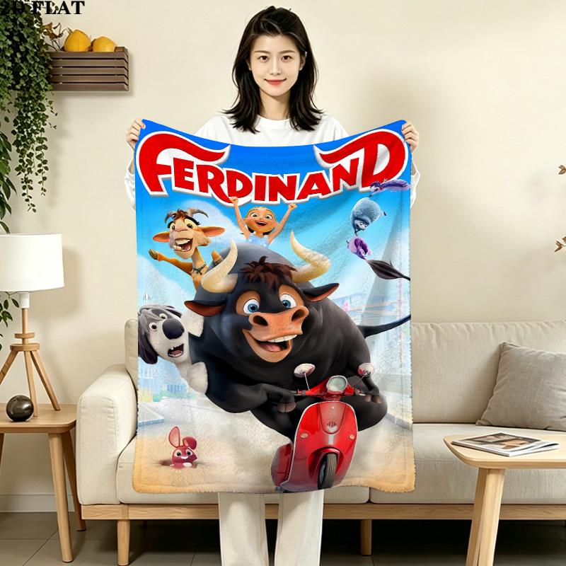 1PC Ferdinand Patterned Flannel Blanket Suitable For All Seasons For Home Decor Warmth And Comfort Gifts Holiday Present