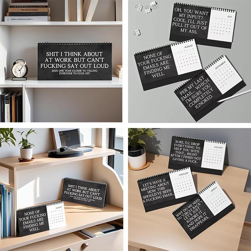 1Pc Humor Desk Calendar, Funny Desk Calendar,2025 Desktop Calendar,Office Work Humor Coworkers Friend Swear Demotivational Affirmations Calendar