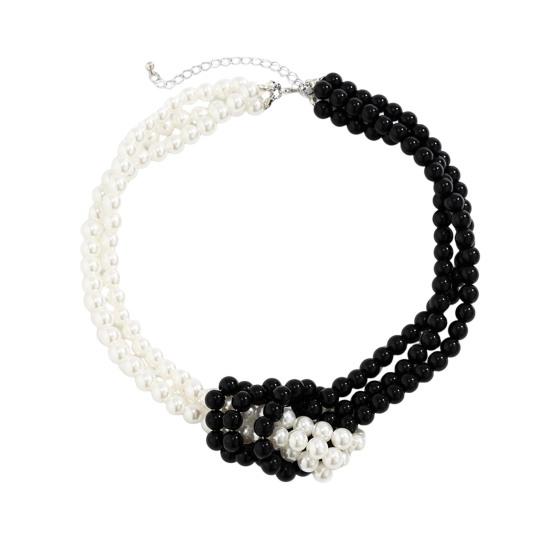 Женское ожерелье, гладкий многослойный жемчуг, регулируемая длина, украшение из искусственной шеи из нержавеющей стали, ювелирные изделия на день рождения