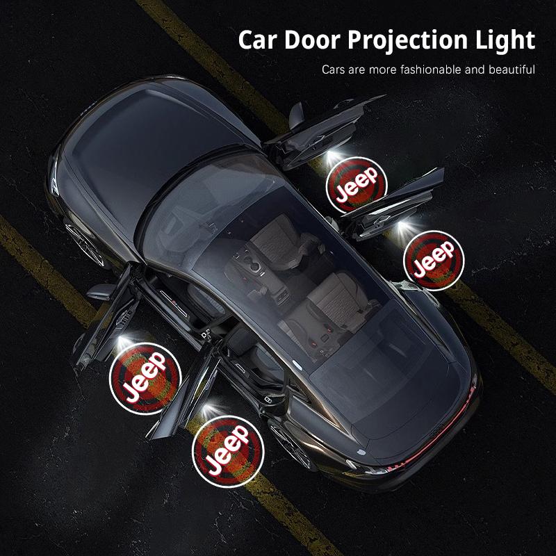 Led HD Car Door Logo Welcome Light Projector Lamps For Jeep Renegade Compass Grand Cherokee Wrangler Gladiator Patriot Liberty NXJPT1