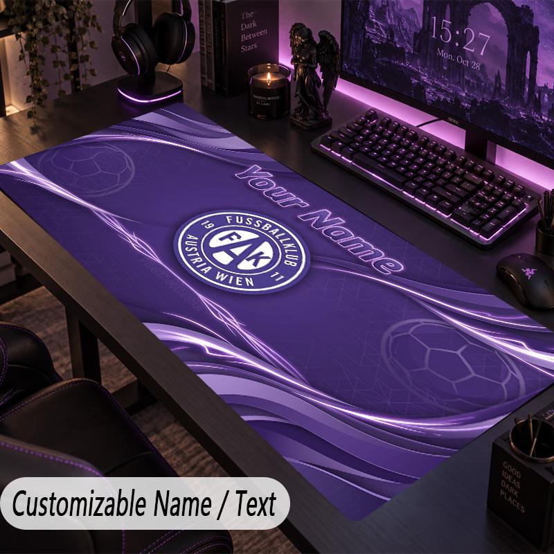 Custom Text Big Mousepad, Extended Desk Pad For Laptop Work GameAustria Wien FC