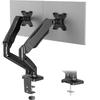 WALI Dual Monitor Stand Arm for Two Adjustable Gas Spring Desk Mount with Swivel Mounting Holes and Grommet Base To 32 Lbs Black Mount, Monitors,