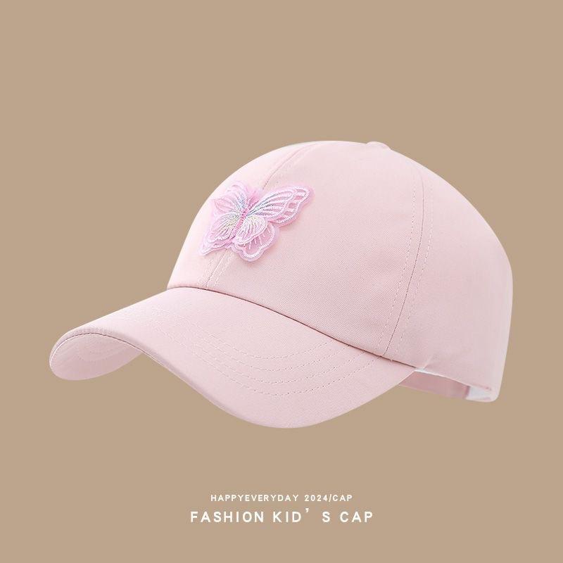 Комплект из 1 детской шапки, летние пустые цилиндры, детские шапочки с язычком утки, шляпы от солнца с вышитым бантом для девочек, бейсболки с завязанным хвостиком