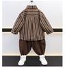 Boys' 2025 Autumn Striped Two-Piece Shirt Set - Fashionable Baby Outfit
