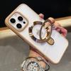 Чехол для телефона iPhone 16 15 14 13 12 Pro Max, складной держатель Desert Gold, зарядка MagSafe, магнитный, ударопрочный, прозрачный, жесткий