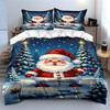 Santa Claus Winter Wonderland Bedding Duvet Cover Set Duvet Cover Pillowcases  (1*Duvet Cover 2*Pillowcases, without duvet insert)